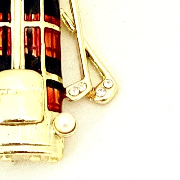 Vintage Danecraft Plaid Golf Club Bag w/Clubs Brooch - Picture 3 of 5